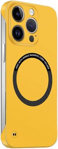 Casechics Compatible with iPhone Case,Frameless Slim Fit Design Ultra-Thin,Compatible with Magsafe & Wireless Charging,Hard Magnetic Shockproof Cover Phone Case (Orange,iPhone 15 Pro) in Saudi Arabia