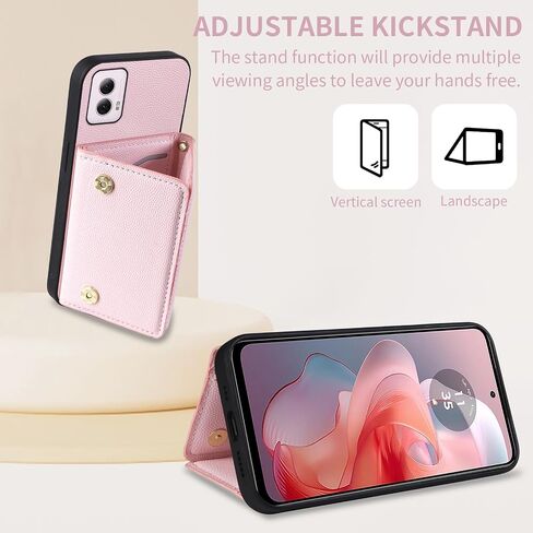 Phone Case for Motorola Moto G Power 5G 2024 Wallet Cover with Crossbody Shoulder Strap and Leather Credit Card Holder Flip Purse Pocket Slim Stand Cell Accessories G5 Girls Women Men Red in Kuwait