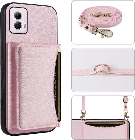 Phone Case for Motorola Moto G Power 5G 2024 Wallet Cover with Crossbody Shoulder Strap and Leather Credit Card Holder Flip Purse Pocket Slim Stand Cell Accessories G5 Girls Women Men Red in Kuwait