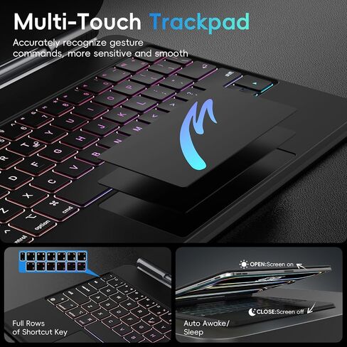 حافظة لوحة مفاتيح لجهاز iPad Pro 13 بوصة (M4)، لا تتطلب بلوتوث أو شحن، تصميم توصيل تلقائي، تجربة كتابة رائعة، لوحة تتبع مدمجة، صف الوظائف، إضاءة خلفية متوافقة مع iPad Pro 13 in Kuwait