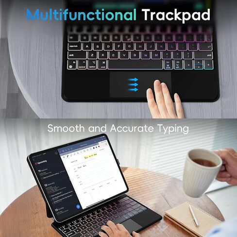 حافظة لوحة مفاتيح لجهاز iPad Pro 13 بوصة (M4)، لا تتطلب بلوتوث أو شحن، تصميم توصيل تلقائي، تجربة كتابة رائعة، لوحة تتبع مدمجة، صف الوظائف، إضاءة خلفية متوافقة مع iPad Pro 13 in Kuwait