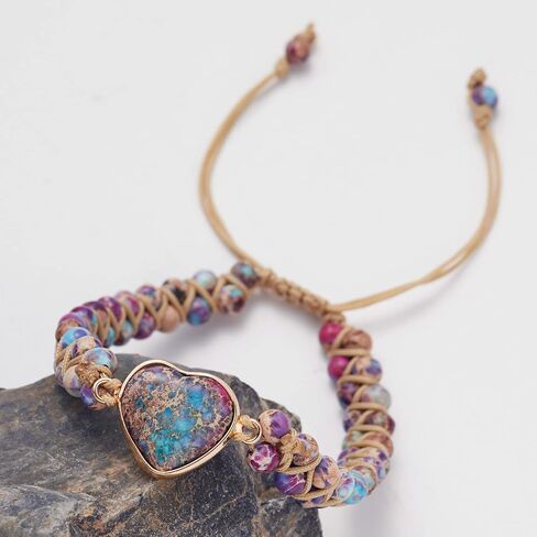 For Granddaughter - For You Are Always In Mine Beads Bracelet, Double Layer Natural Stone Beaded Wrap Infinity Heart Charm Gift Jewelry in Kuwait