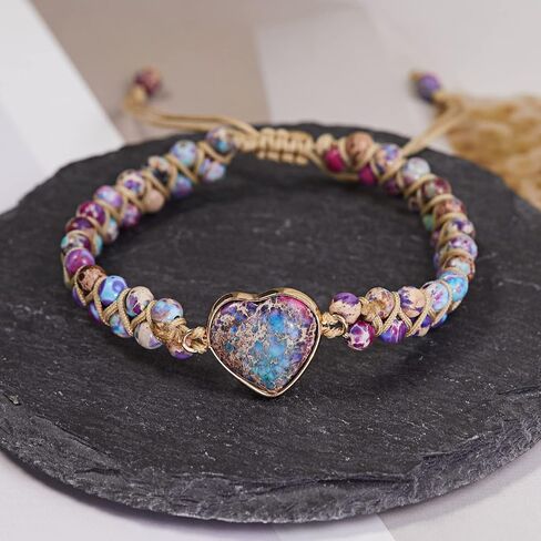 For Granddaughter - For You Are Always In Mine Beads Bracelet, Double Layer Natural Stone Beaded Wrap Infinity Heart Charm Gift Jewelry in Kuwait