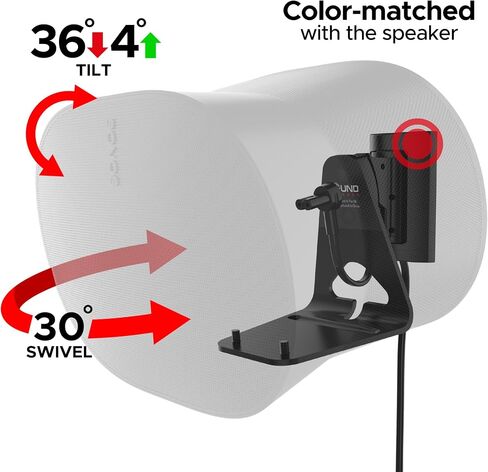 Sound Bass ERA300 Wall Mount Bracket, Tilt and Swivel, Black, Twin (2pcs) in Saudi Arabia