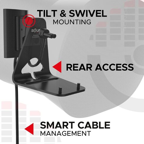 Sound Bass ERA300 Wall Mount Bracket, Tilt and Swivel, Black, Twin (2pcs) in Saudi Arabia