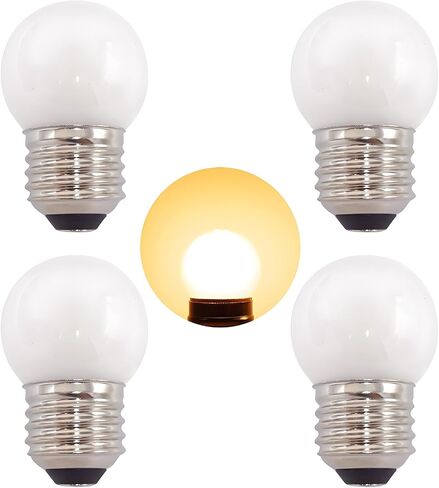 G40 1.5w Low Wattage Led Bulb,Equivalent 15 Watt Standard E26 Base G14 Small Low Power Frosted Light Bulb for Ceiling Fan,Table Lamp,Pendant Fixtures,Vanity ,Warm White 2700k,Dimmable,Pack of 2 in Saudi Arabia