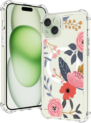 OOK Magnetic for iPhone 14 Pro Max Case [Compatible with Magsafe] Colorful Wild Flowers Floral Design Clear Case with Full Camera Lens Case for iPhone 14 Pro Max Phone Case, Wild Flowers (6.7") in Saudi Arabia