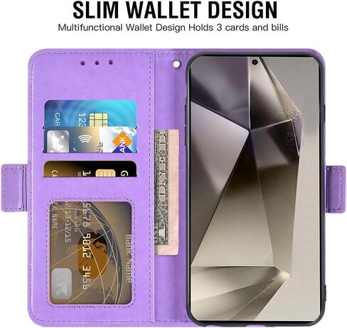 حافظة هاتف Asuwish لهاتف Samsung Galaxy S24 Ultra 5G مع واقي شاشة من الزجاج المقسى وحامل بطاقة الائتمان القابل للطي وحامل ملحقات الخلية S24Ultra 24S S 24 24Ultra Women Men أرجواني in Kuwait