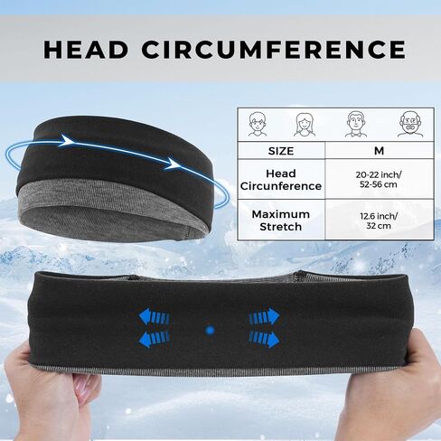Sukeen Ear Warmer Headband for Women 2 Pack, Soft Warm Winter Headband for Women, Ear Warmers Ear Muffs for Winter, Running Headband for Women Cold Weather Sports Cycling Walking, Baby Blue Dark Blue in Kuwait