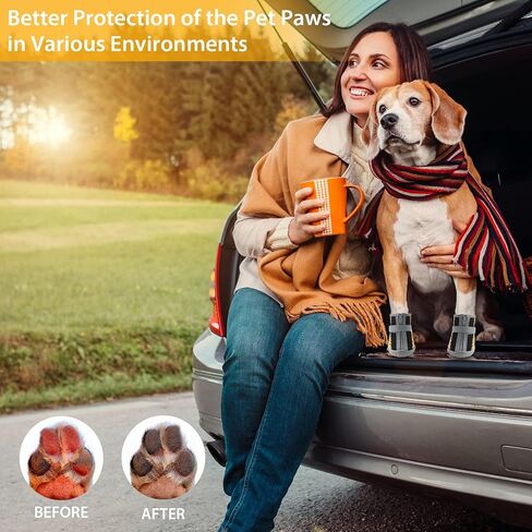 Dog Shoes for Small Medium Dogs Waterproof Puppy Dog Boots with Safety Reflective Dog Paw Protectors for Winter Hot Pavement Rainy Day with Anti Slip Rubber Sole (Black, Size 5) in Kuwait