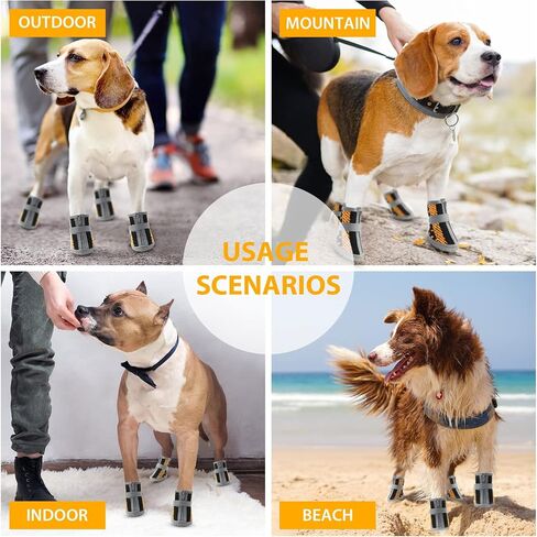 Dog Shoes for Small Medium Dogs Waterproof Puppy Dog Boots with Safety Reflective Dog Paw Protectors for Winter Hot Pavement Rainy Day with Anti Slip Rubber Sole (Black, Size 5) in Kuwait