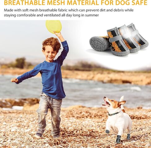 Dog Shoes for Small Medium Dogs Waterproof Puppy Dog Boots with Safety Reflective Dog Paw Protectors for Winter Hot Pavement Rainy Day with Anti Slip Rubber Sole (Black, Size 5) in Kuwait