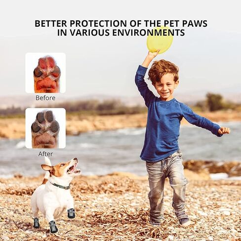 Dog Shoes for Small Medium Dogs Waterproof Puppy Dog Boots with Safety Reflective Dog Paw Protectors for Winter Hot Pavement Rainy Day with Anti Slip Rubber Sole (Black, Size 5) in Kuwait