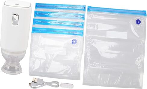 أكياس تخزين المكنسة الكهربائية، ماكينة تفريغ الطعام المحمولة باليد، مضخة تفريغ شحن USB مع أكياس مكنسة كهربائية للمطبخ المنزلي in Kuwait