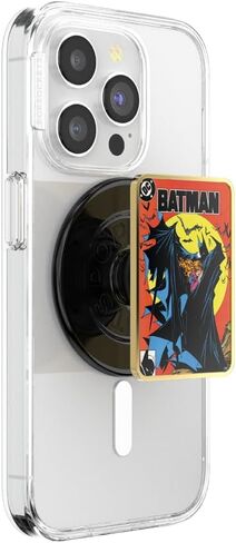 PopSockets Round Phone Grip Compatible with MagSafe, Adapter Ring Included, Phone Holder, Wireless Charging Compatible, WB Batman - Bat Symbol in Saudi Arabia