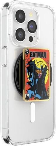 PopSockets Round Phone Grip Compatible with MagSafe, Adapter Ring Included, Phone Holder, Wireless Charging Compatible, WB Batman - Bat Symbol in Saudi Arabia