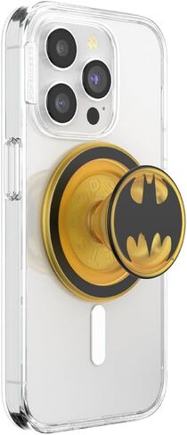PopSockets Round Phone Grip Compatible with MagSafe, Adapter Ring Included, Phone Holder, Wireless Charging Compatible, WB Batman - Bat Symbol in Saudi Arabia