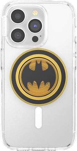 PopSockets Round Phone Grip Compatible with MagSafe, Adapter Ring Included, Phone Holder, Wireless Charging Compatible, WB Batman - Bat Symbol in Saudi Arabia