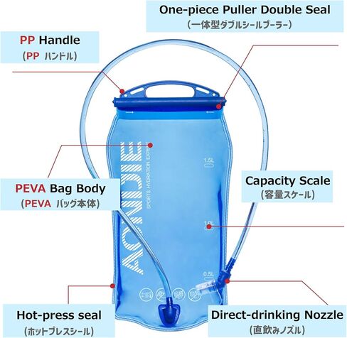 Azarxis Hydration Water Bladder 1.5L Leakproof Water Reservoir, BPA Free Running Vest Pack Replacement for Outdoor Sports Travel Hiking Biking Climbing Cycling in Saudi Arabia