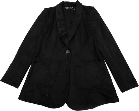 Allegra K Faux Suede Blazer for Women's Lapel Collar One Button Dressy Suit Jacket in Saudi Arabia