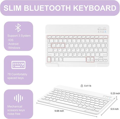 Soke for iPad (A16) 11th/10th Gen Case with Keyboard, Ocean Marble | For iPad 11/10.9 inch(2025/2022), 7 Color Backlight, Magnetic wireless Detachable Keyboard Case, Built-in Pencil Holder in Saudi Arabia