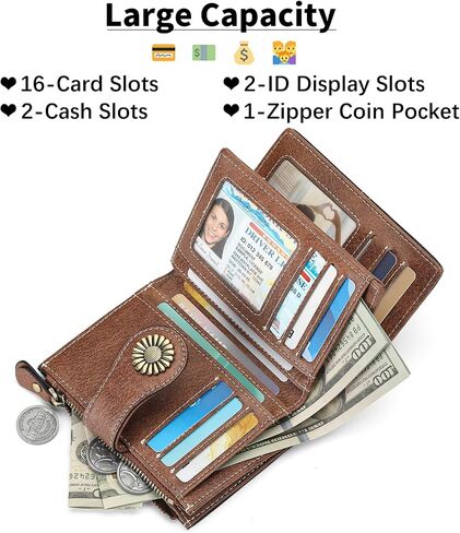 SENDEFN Small Women Wallet Genuine Leather Bifold Purse RFID Blocking Card Holder in Saudi Arabia