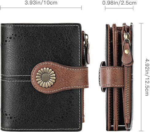SENDEFN Small Women Wallet Genuine Leather Bifold Purse RFID Blocking Card Holder in Saudi Arabia