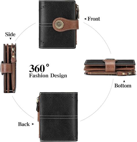 SENDEFN Small Women Wallet Genuine Leather Bifold Purse RFID Blocking Card Holder in Saudi Arabia