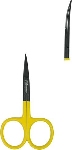 Kingfisher Fly Tying All Purpose Scissors 4 Inch, Yellow - Curved in Saudi Arabia