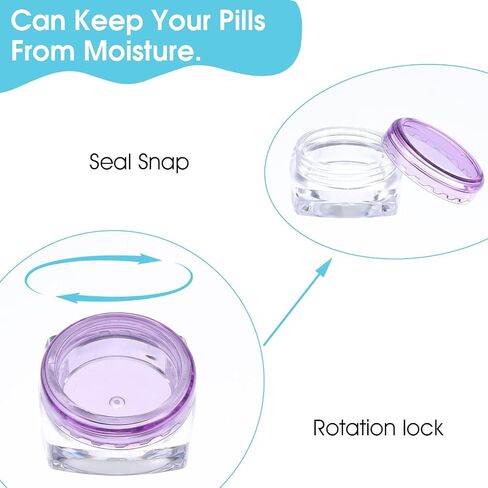 5 Pcs Small Pill Box, Travel Pill Organizer Portable Pill Cases Holder BPA Free Daily Mini Medicines Storage Container for Purse Pocket Briefcase (Clear/Pink/Yellow/Orange/Blue) in Saudi Arabia