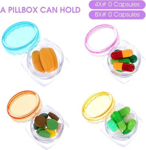 5 Pcs Small Pill Box, Travel Pill Organizer Portable Pill Cases Holder BPA Free Daily Mini Medicines Storage Container for Purse Pocket Briefcase (Clear/Pink/Yellow/Orange/Blue) in Saudi Arabia