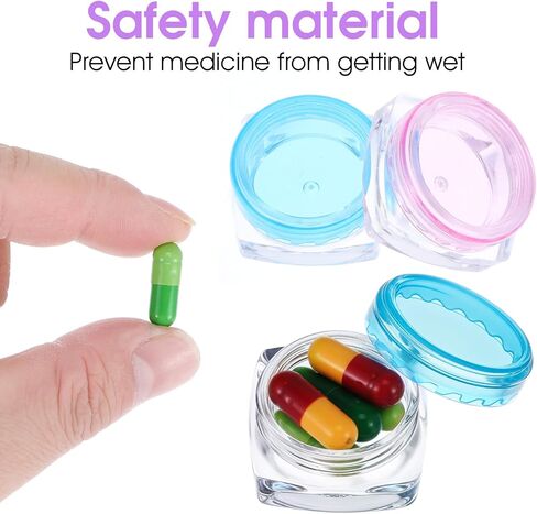 5 Pcs Small Pill Box, Travel Pill Organizer Portable Pill Cases Holder BPA Free Daily Mini Medicines Storage Container for Purse Pocket Briefcase (Clear/Pink/Yellow/Orange/Blue) in Saudi Arabia