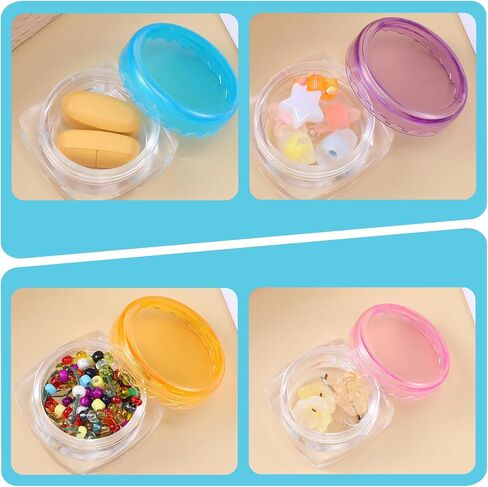 5 Pcs Small Pill Box, Travel Pill Organizer Portable Pill Cases Holder BPA Free Daily Mini Medicines Storage Container for Purse Pocket Briefcase (Clear/Pink/Yellow/Orange/Blue) in Saudi Arabia