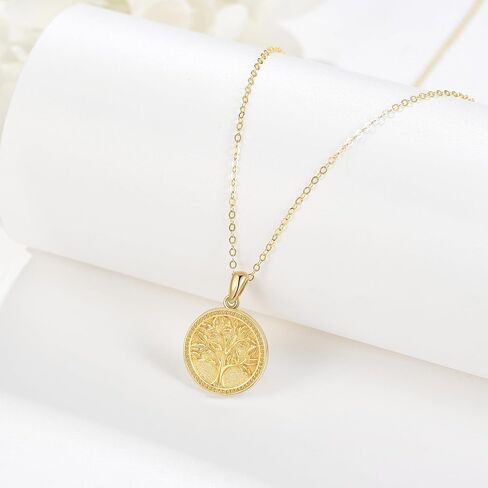14k الذهب الحقيقي الساحرة عقدة قلادة حساسة 14k الذهب الأصفر الساحرة عقدة سحرية قلادة قلادة سلتيك الصليب Moonstone مجوهرات للنساء الفتيات in Kuwait