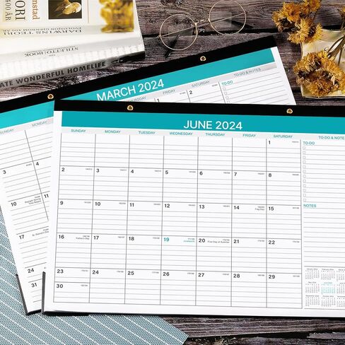 Desk Calendar 2025, 2025 Desk Calendar Large 22‘’ x 17‘’, from January 2025 to June 2026, 18 Months Desk Calendar 2025-2026 with Protect Corner in Saudi Arabia