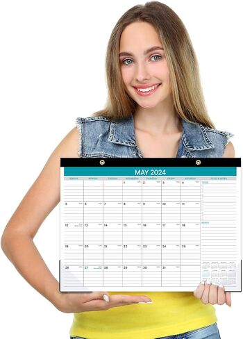 Desk Calendar 2025, 2025 Desk Calendar Large 22‘’ x 17‘’, from January 2025 to June 2026, 18 Months Desk Calendar 2025-2026 with Protect Corner in Saudi Arabia