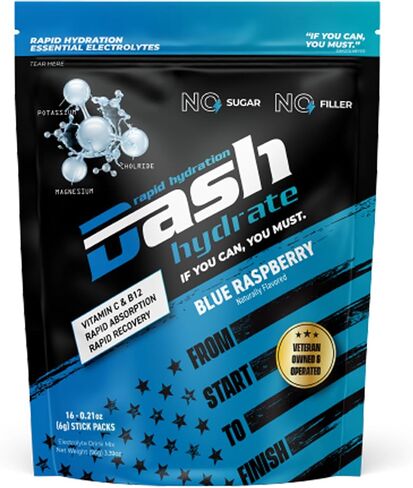 Rapid Hydration Electrolyte Drink Mix Packets | Rapid Absorption & Recovery with No Sugar | Activate Energy – Detoxify - Support |16 ct (Blue Raspberry) in Saudi Arabia