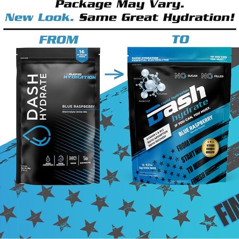 Rapid Hydration Electrolyte Drink Mix Packets | Rapid Absorption & Recovery with No Sugar | Activate Energy – Detoxify - Support |16 ct (Blue Raspberry) in Saudi Arabia