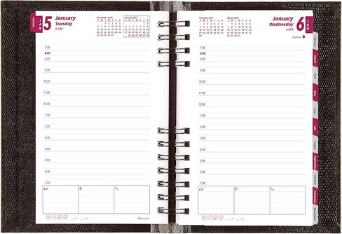 Brownline 2024 CoilPro Daily/Monthly Planner, Appointment Book, 12 Months, January to December, Twin-Wire Binding, 8" x 5", Black (CB634C.BLK-24) in Saudi Arabia