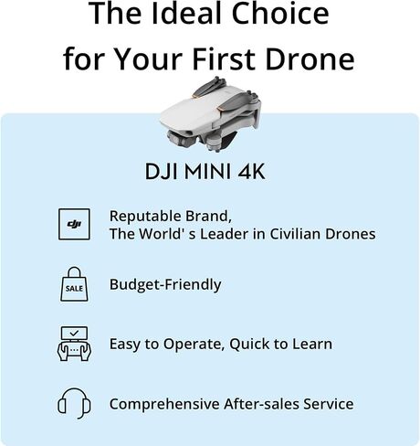 طائرة بدون طيار DJI Mini 4K مع كاميرا 4K UHD مع بطاقة ذاكرة MicroSDXC سعة 128 جيجابايت وحزمة حقيبة الطائرة بدون طيار in Kuwait