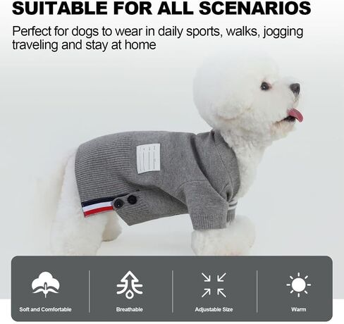 PINA Dog Sweater, Dog Cardigan Sweater, Knitted Dog Sweater Classic Warm Windproof, Puppy Sweater Winter Clothes for Small Medium Large Dogs in Saudi Arabia