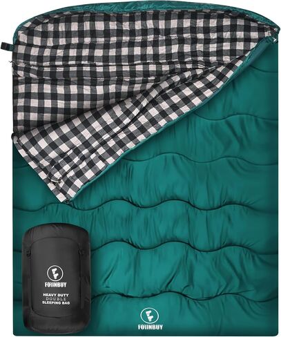 Winter Cotton Double Sleeping Bag,Queen Size Flannel Sleeping Bag for Adults, Cold Weather Waterproof Warm 2 Person Sleeping Bag for Couples or Family Camping, RV Travel in Kuwait
