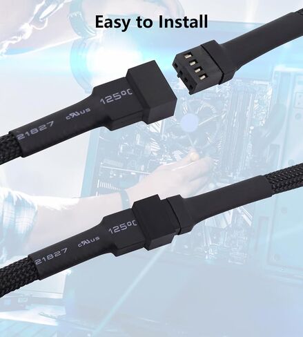 10-Pack PWM 4 Pin Fan Extension Cable，12 inch PC Fan Power Extension Cable, Male to Female 4-Pin PWM Splitter Cord for Computer ATX Case in Kuwait
