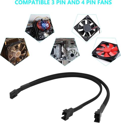 10-Pack PWM 4 Pin Fan Extension Cable，12 inch PC Fan Power Extension Cable, Male to Female 4-Pin PWM Splitter Cord for Computer ATX Case in Kuwait