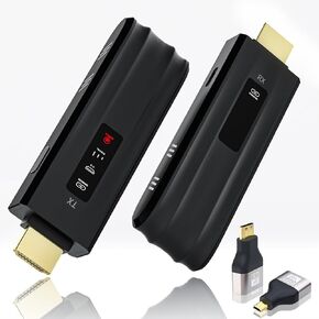جهاز إرسال واستقبال HDMI لاسلكي FHG 4K، التوصيل والتشغيل المحمول 2.4G/5G 165FT طقم موسع HDMI لاسلكي لبث الفيديو والصوت للشاشة من الكمبيوتر المحمول/الكمبيوتر الشخصي/صندوق التلفزيون/جهاز العرض