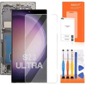 INCELL for Samsung Galaxy S23 Ultra Screen Replacement for Display Samsung S23 Ultra LCD SM-S918B SM-S918U LCD Digitizer Touch Screen Assembly with Sky Blue Frame TFT(No Fingerprint)