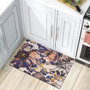 Rugshop Modern Bright Flowers Anti Fatigue Standing Mat 18" x 47" Cream