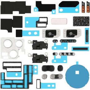 for iPhone 13 Pro Complete Replacement Set Bottom Loudspeaker AntiDust Mesh Replace Parts Mic Camera Bracket Net Parts with Motherboard Heat Dissipation Protection Sticker Kits