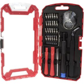 NuMax 32-Piece Precision Cell Phone Repair Tool Kit for iPhone 8 Plus/7 Plus/6/6S, MacBook, iPad - Red