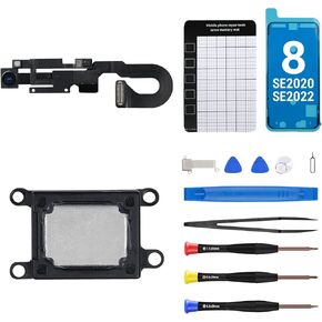 for iPhone 8 Ear Speaker Replacement for iPhone SE 2020 Repair Earpiece 7MP New Front Camera Replacement with Ambient Light Sensor Proximity Sensor Tool Kit A1863 A1905 A1906